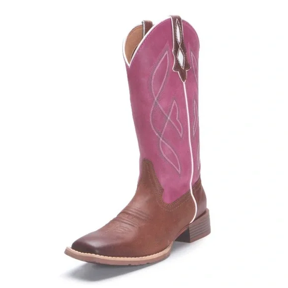 Justin Women’s Gypsy Pink Cowboy Boots size 6.5 - Picture 2 of 12